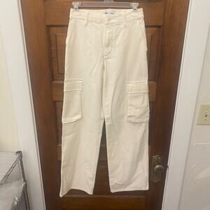 Aritzia TNA Highway Cargo Pant Women's size 00 Light Birch Off White NWT's $128
